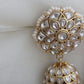 Kundan and emerald droplets jhumki