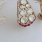 Ruby and diamond polki hoops