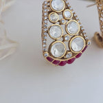 Ruby and diamond polki hoops