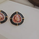 Amber Drop Enamel Earrings