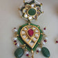 Emerald and ruby danglers