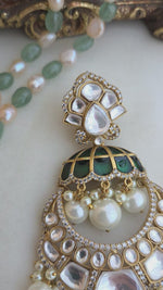 Polki meenakari chandbali