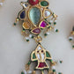 Kundan navratna earrings