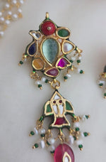 Kundan navratna earrings