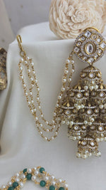 Chandelier antique jhumka with earchains