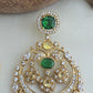 Yellow and emerald chandbali
