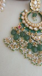 Emerald kundan chandbali