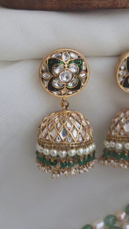 Traditional gold patra jhumki