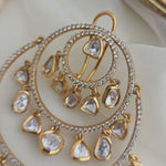 Moissanite polki chandbali