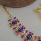 Sapphire and ruby floral necklace set