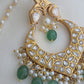 Kundan emerald droplets chandbali